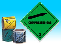 Roll of hazard diamonds - Compressed Gas