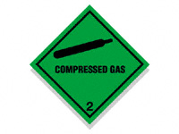 Compressed Gas Hazard Warning Diamond, 200mm