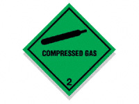 Compressed Gas Hazard Diamond, 100mm(Qty 100+)