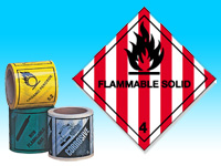 Roll of hazard diamonds - Flammable Solid