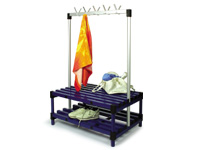 Double sided cloakroom Bench 1m with shoe rack