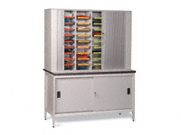 Clearview mailroom sort unit with tambour doors