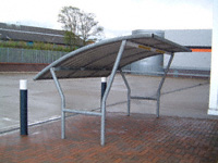 Cambridge bike shelter, galvanised, ragged legs