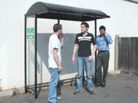 Domed roof  2-sided smoking shelter (12 persons)