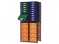 Standard tray rack shelving system, high level