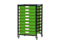 Extra wide tray rack shelving  system, mid level
