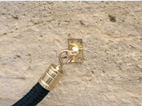 Brass wall eyelet for rope barriers