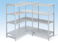 Polyprop Shelving Corner 400D, 4 Solid shelves