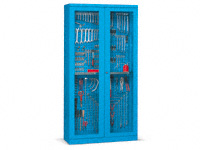 View cabinet with perf back panel, c/w 142 hooks