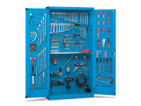 Perforated panel tool storage cabinet