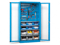 Fitted view workshop cabinet with perf  top panel
