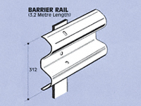 Heavy Duty Safety Barrier Rail, 3.2m length