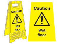 Freestanding Janitorial Sign, Caution, wet floor