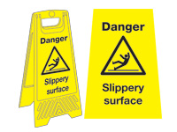Freestanding Janitorial Sign, Danger slippery
