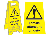 Freestanding Janitorial Sign, Caution female