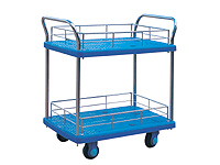 Plastic based Trolley, with upper shelf, 150kg cap