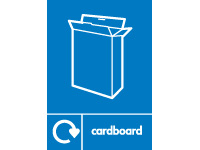 Cardboard recycling sign, self-adhesive