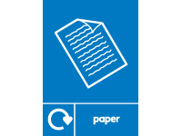 Paper recycling sign, self-adhesive