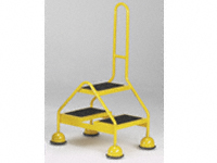 Glide-along mobile double ended steps rubber tread