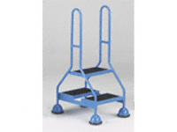 Glide-along mobile double ended steps rubber tread