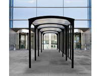 Freestanding covered walkway, 2 panelled sides