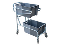 Double Container Trolley, with 2 grey containers