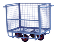 Wire mesh Box Truck angle framed, half open sided